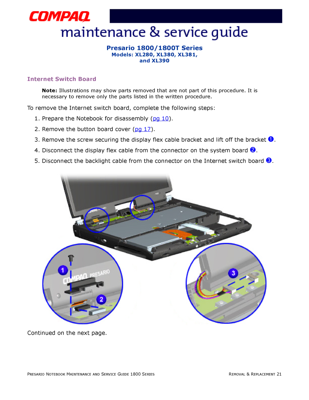 HP 18XL381 manual Internet Switch Board 