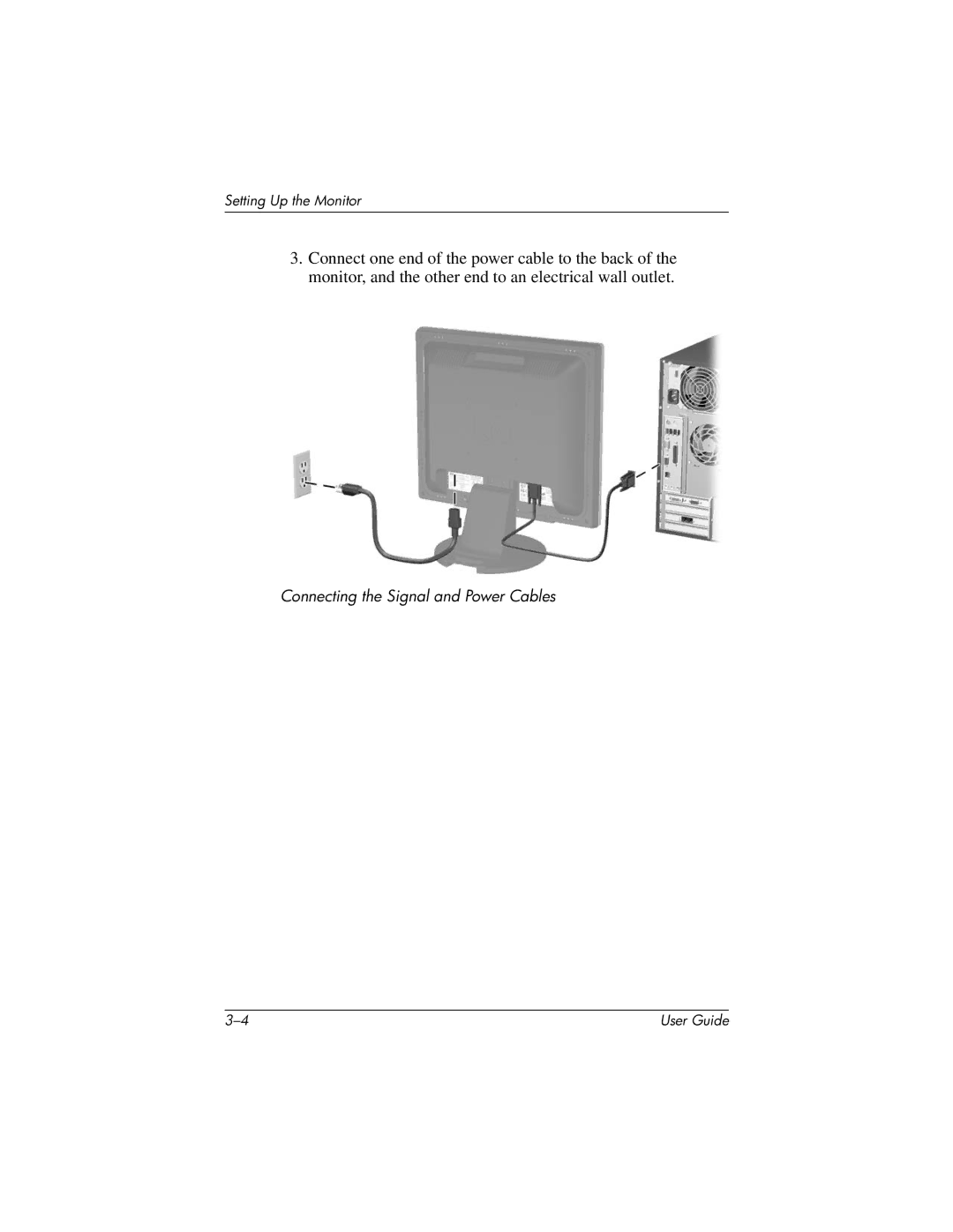 HP 1906, 1706, 1506 manual Connecting the Signal and Power Cables 