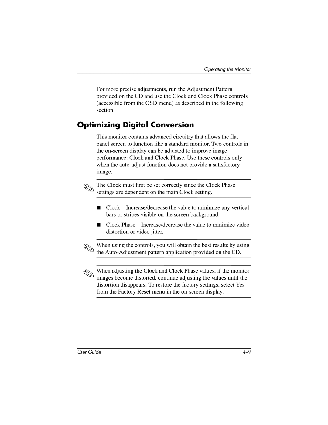 HP 1706, 1906, 1506 manual Optimizing Digital Conversion 