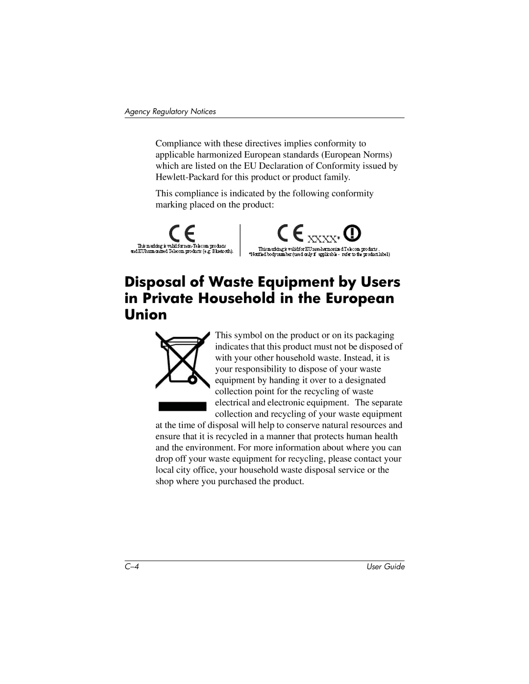 HP 1506, 1906, 1706 manual Agency Regulatory Notices 