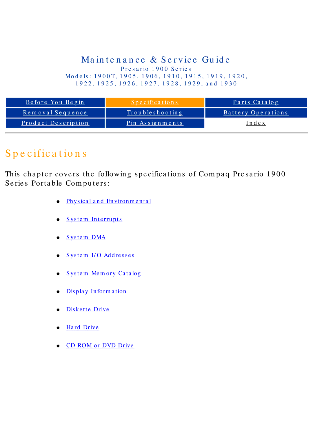 HP 1930, 1925, 1915, 1920 manual Specifications 