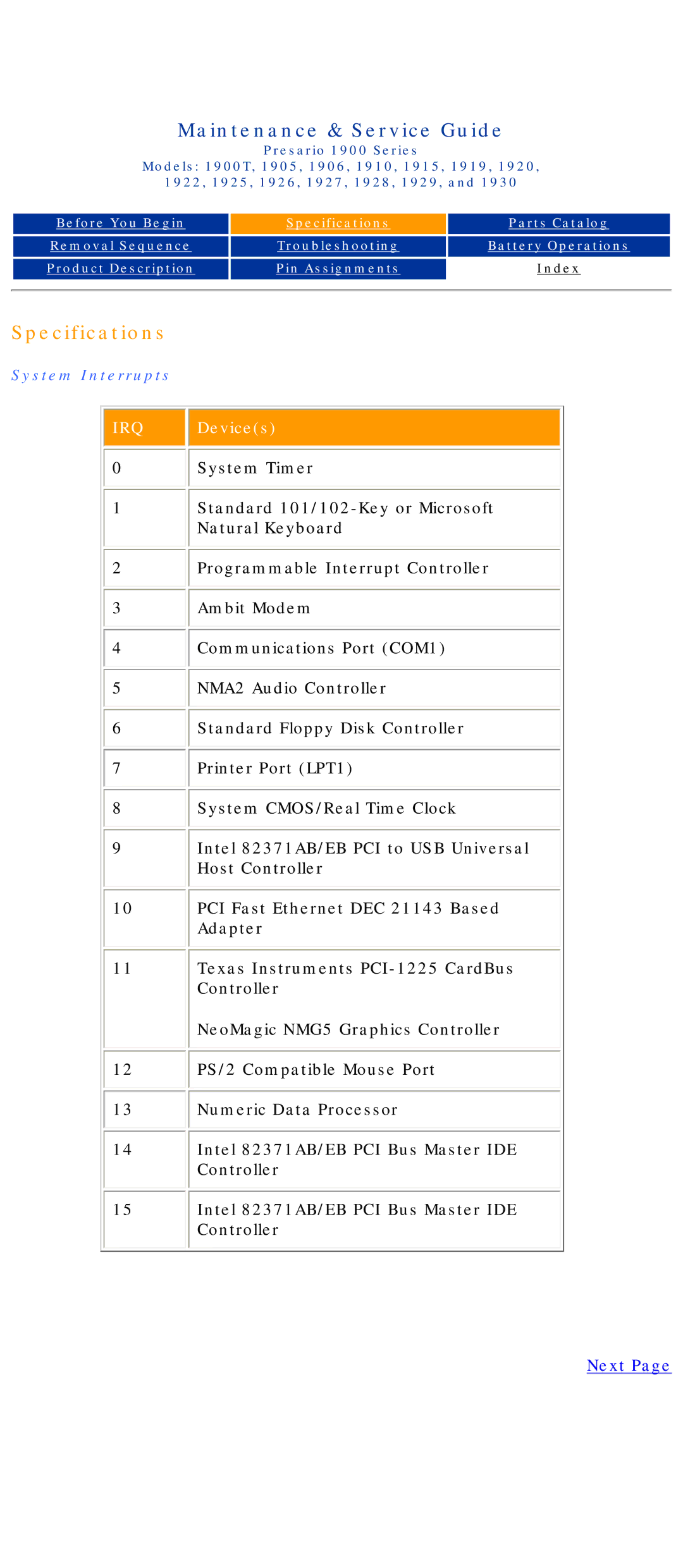 HP 1915, 1930, 1925, 1920 manual Specifications 