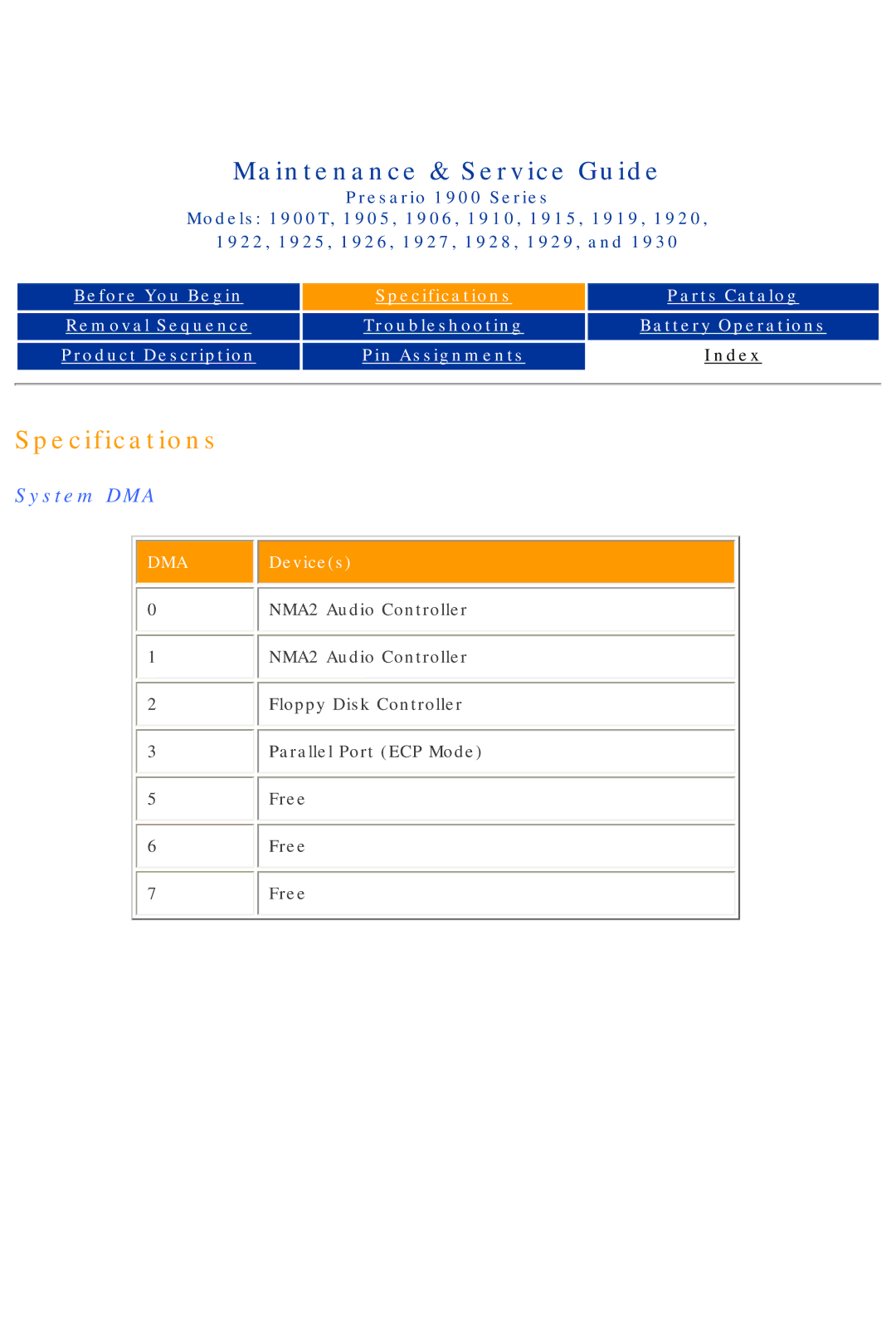 HP 1920, 1930, 1925, 1915 manual System DMA 