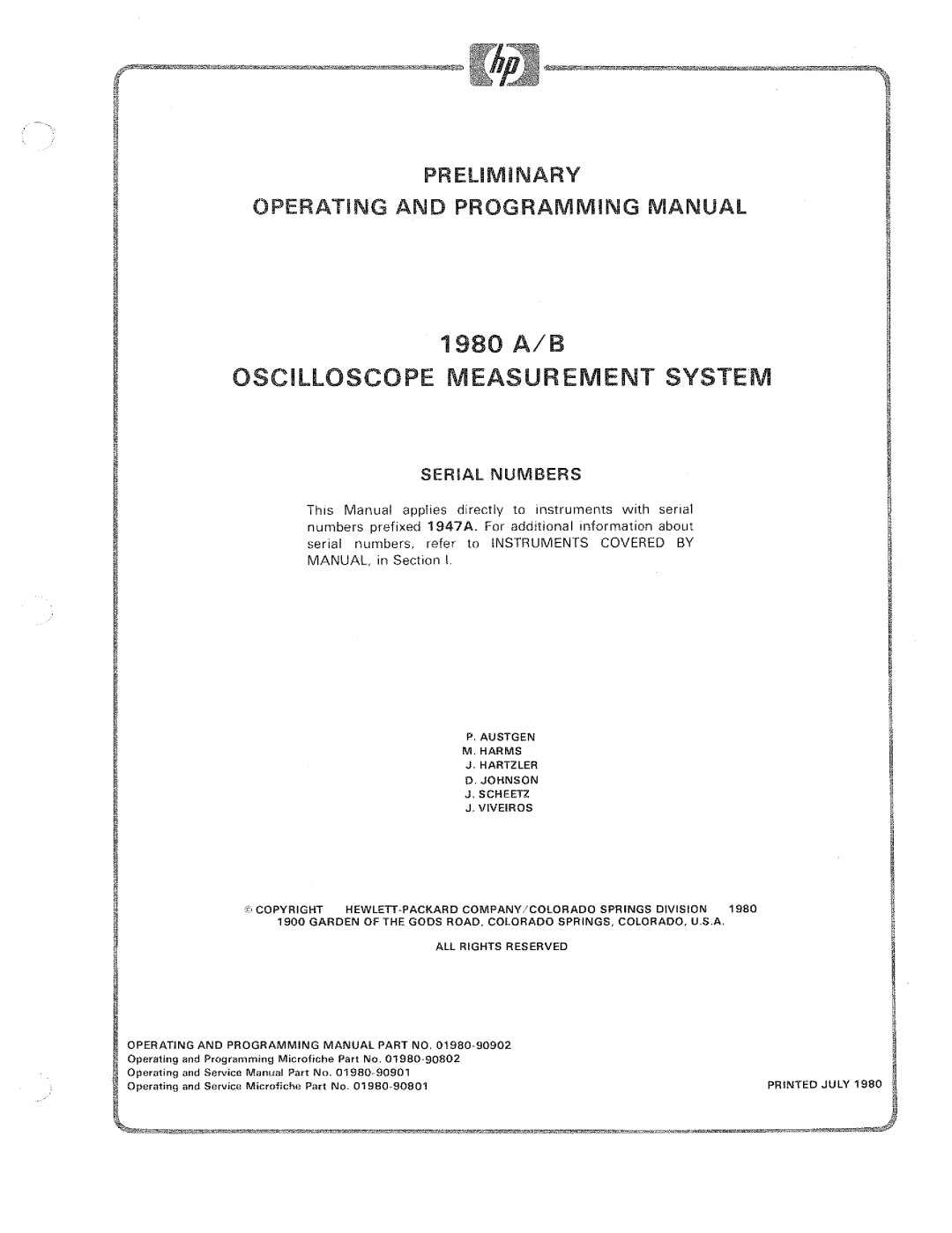 HP B, 1980 A manual 