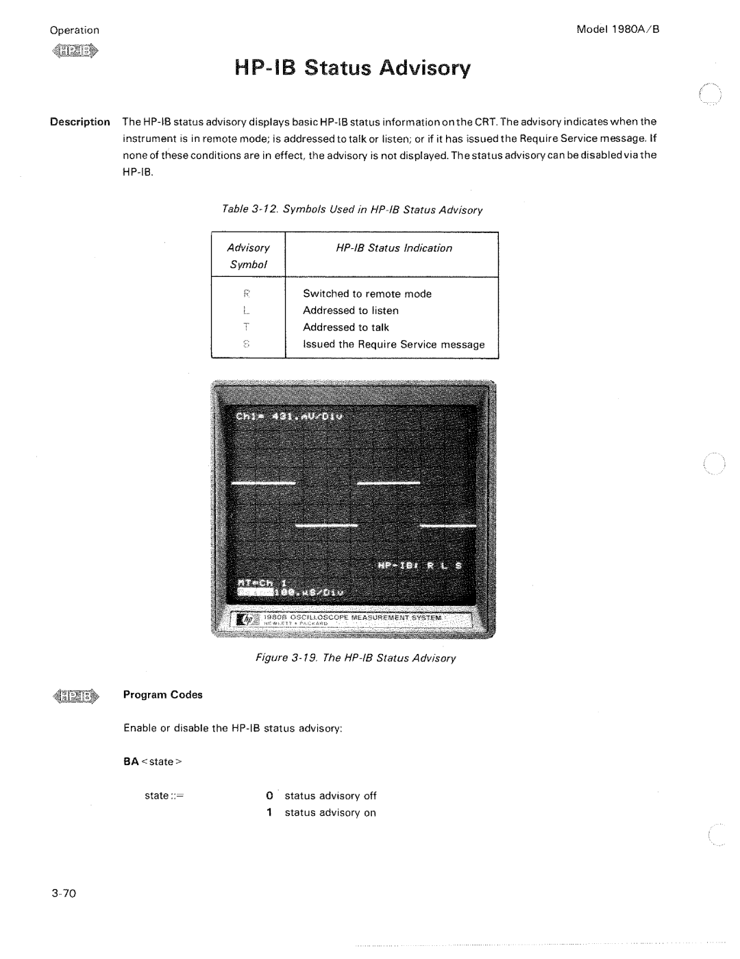 HP 1980 A, B manual 