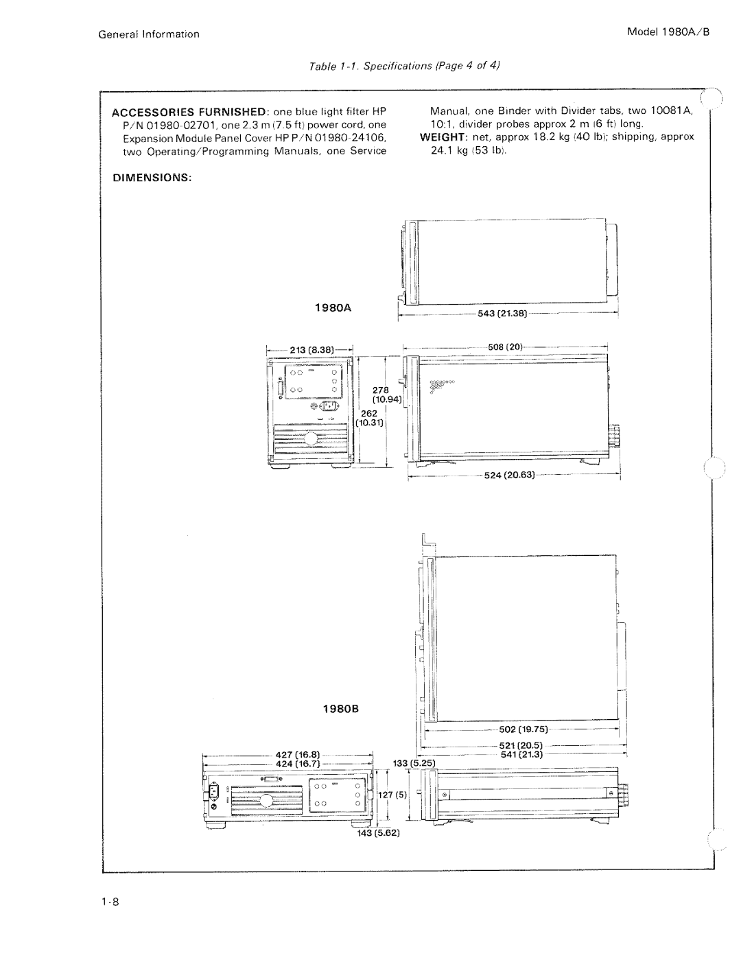 HP 1980 A, B manual 