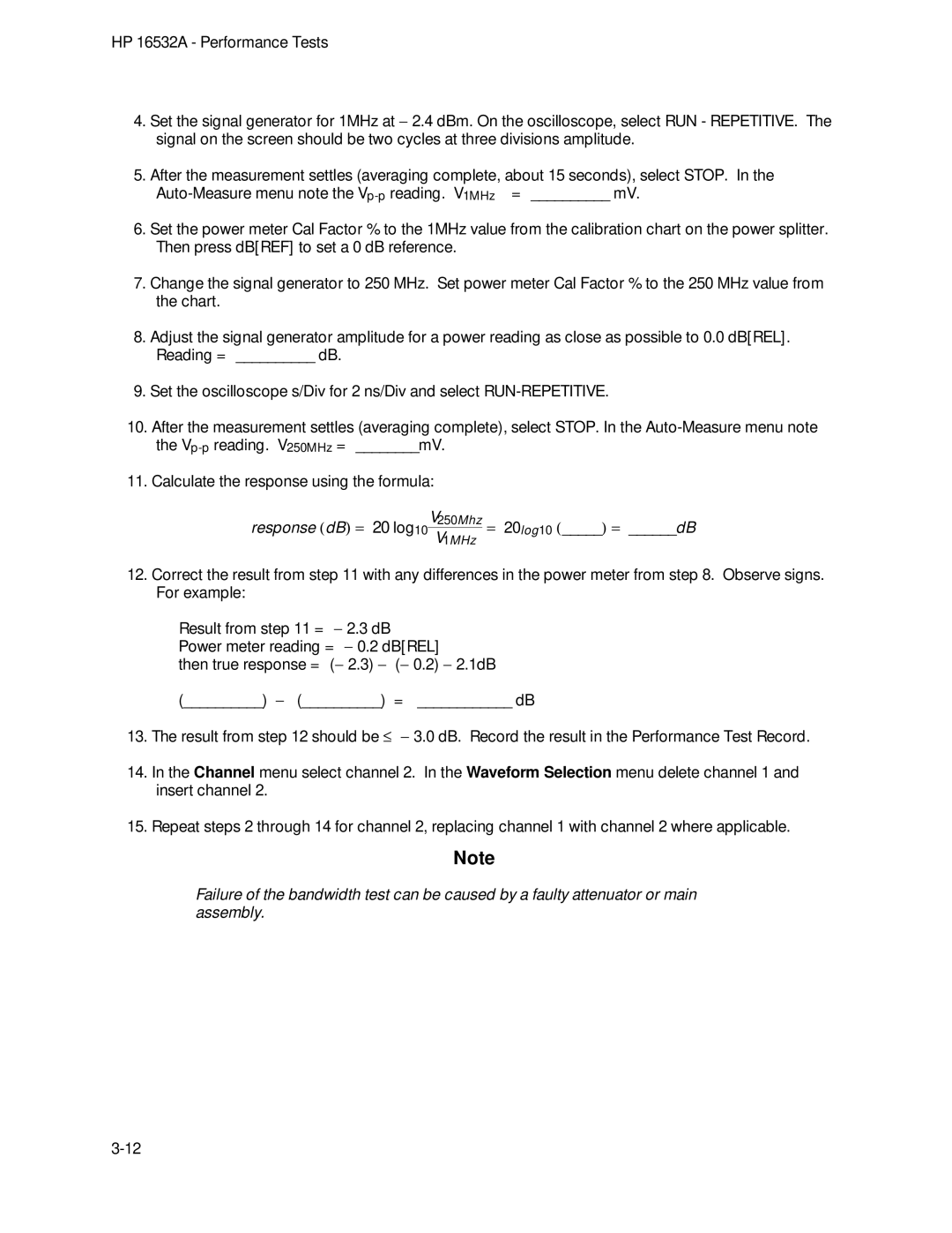 HP 1GSa/s Digitizing Oscilloscope 16532A manual V1MHz 