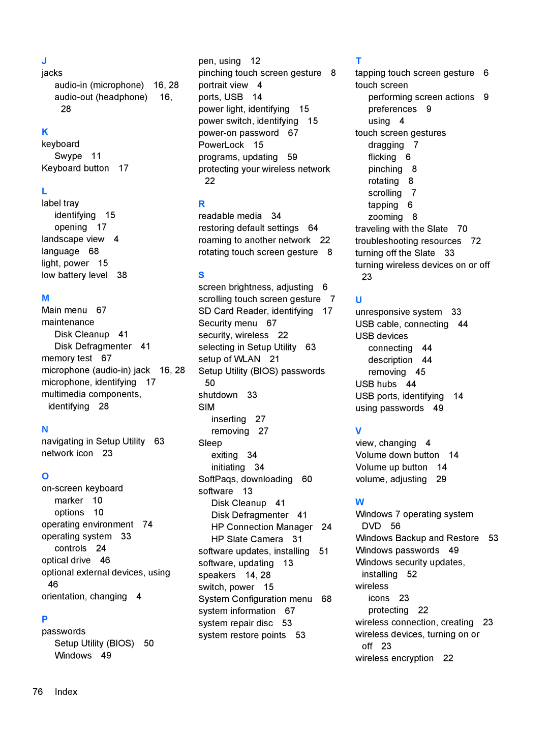 HP 2 Base Model manual Passwords 