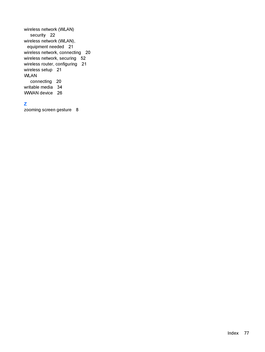 HP 2 Base Model manual Wlan 