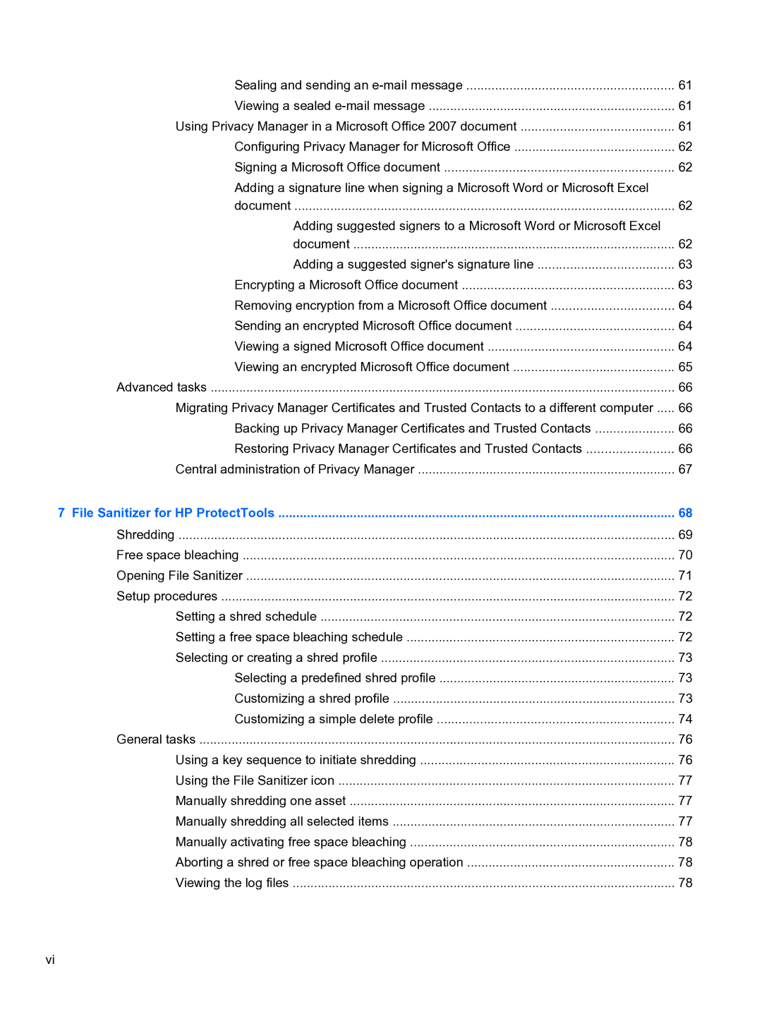 HP 2 Base Model manual File Sanitizer for HP ProtectTools 