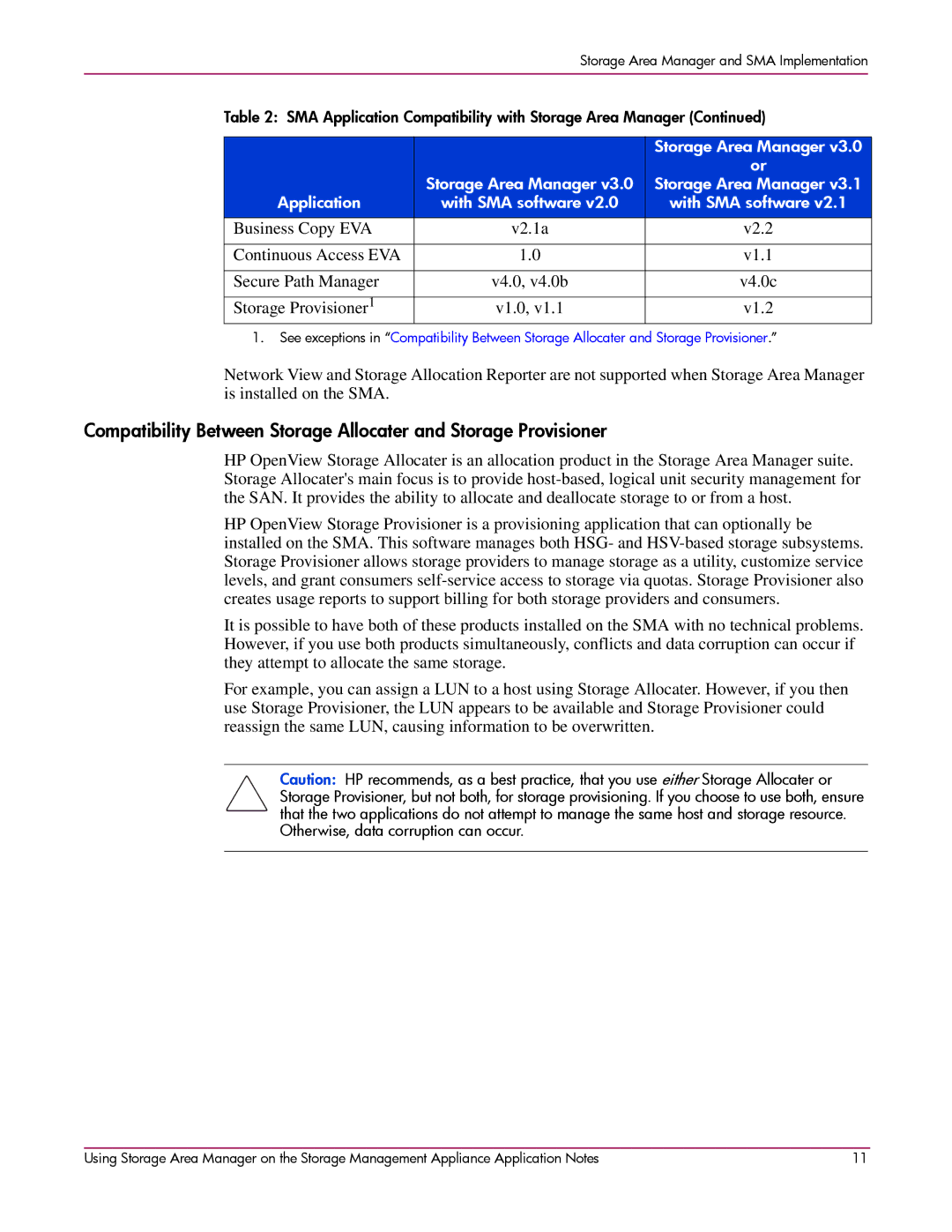 HP 2 SP4 manual Storage Area Manager 