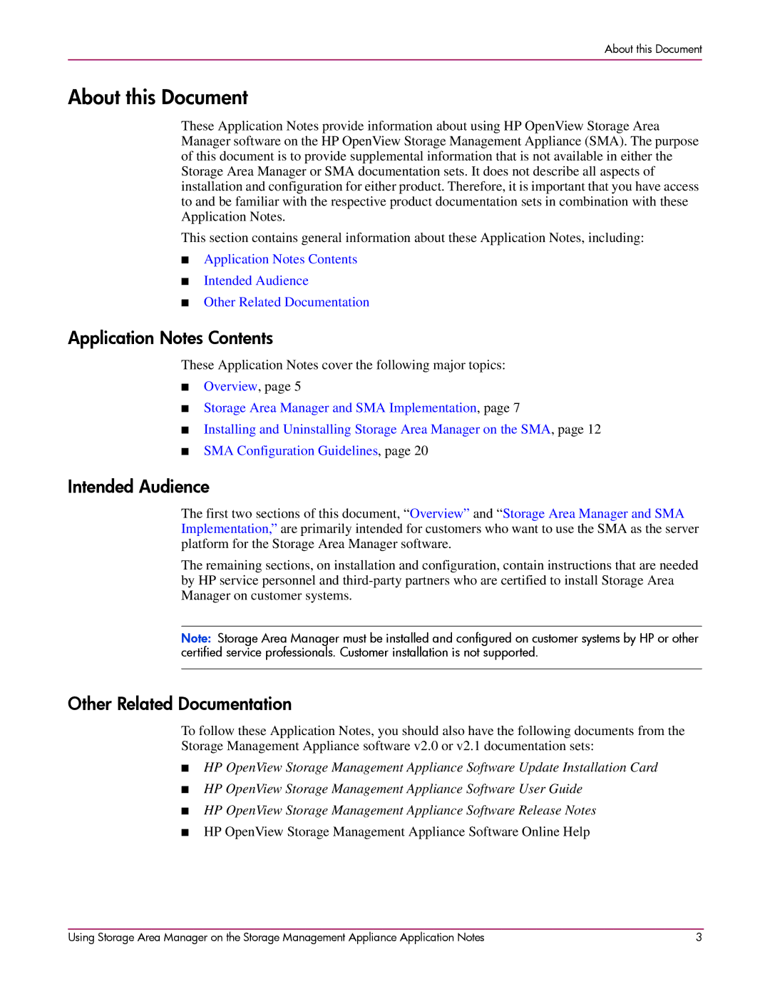 HP 2 SP4 manual About this Document, Application Notes Contents, Intended Audience, Other Related Documentation 