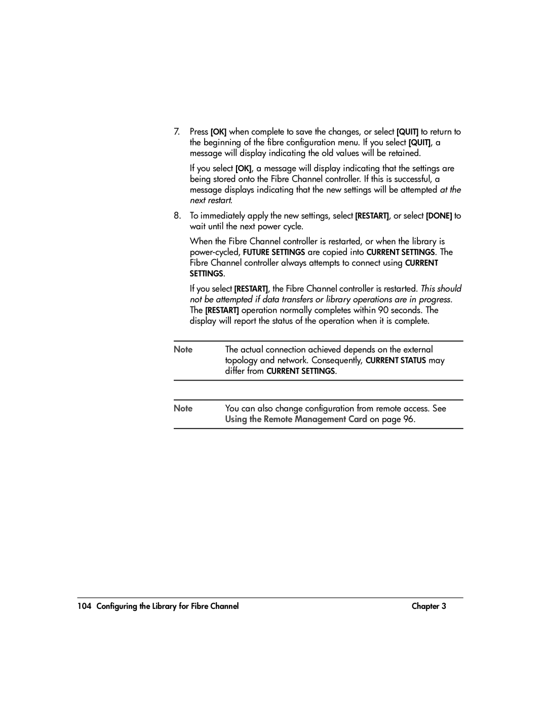 HP 20-Feb manual Actual connection achieved depends on the external, Topology and network. Consequently, Current Status may 