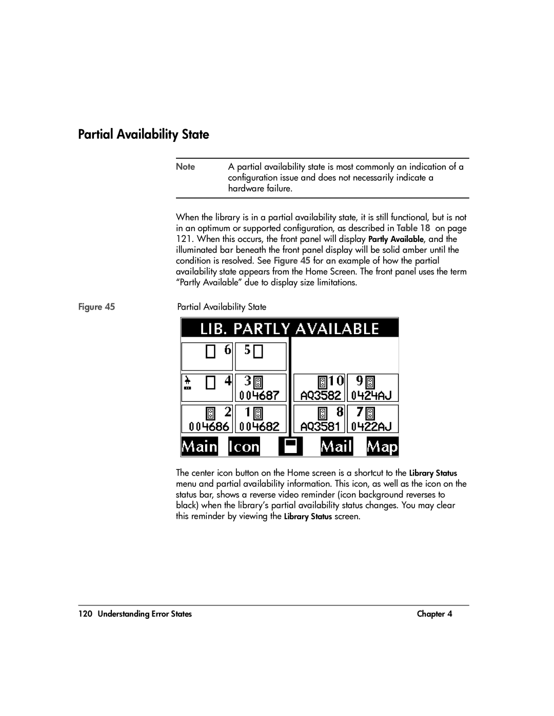 HP 20-Feb manual Partial Availability State, Configuration issue and does not necessarily indicate a, Hardware failure 