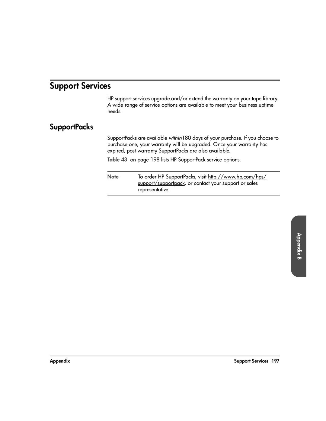 HP 20-Feb manual Support Services, SupportPacks 