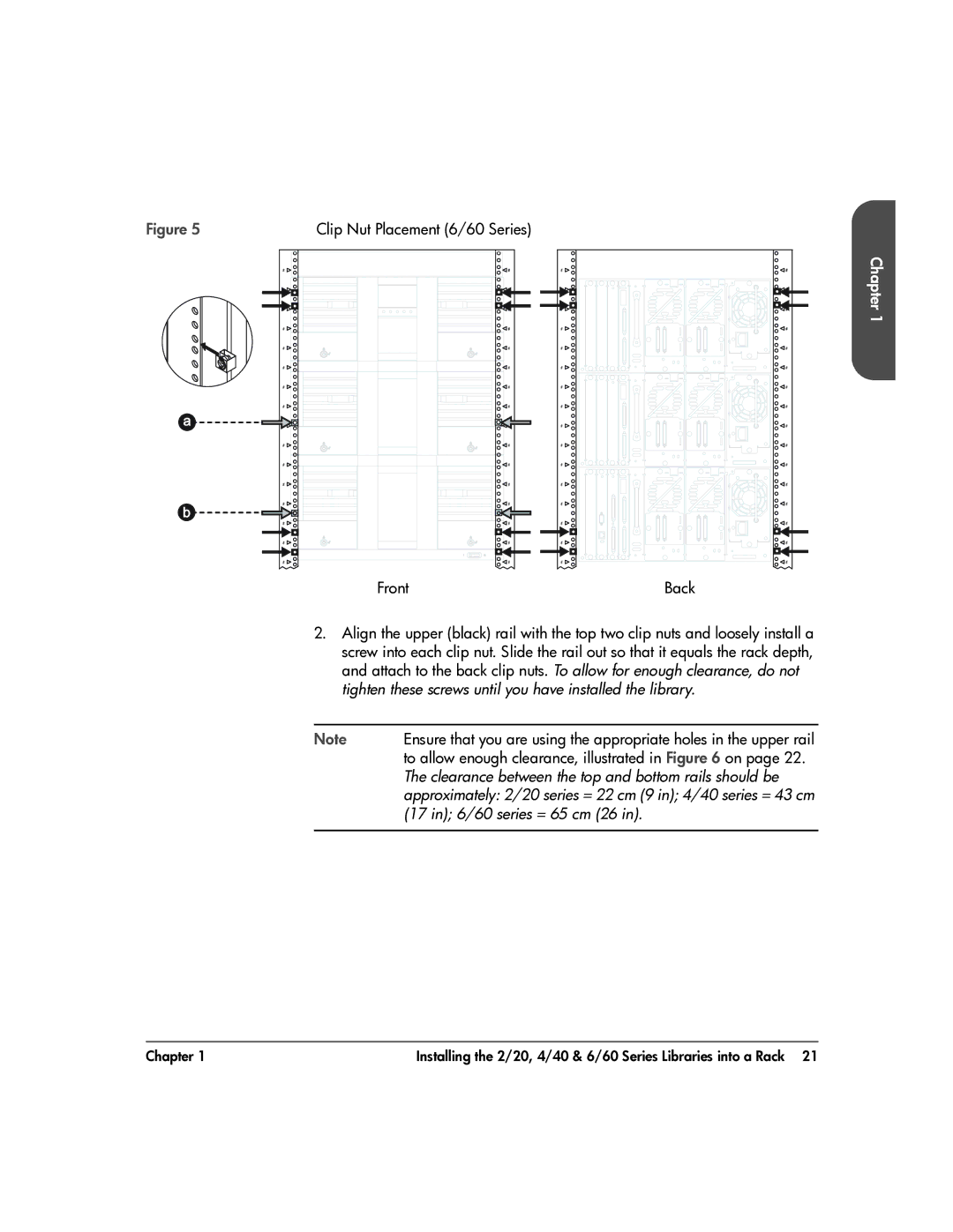 HP 20-Feb manual Front Back, To allow enough clearance, illustrated in on 