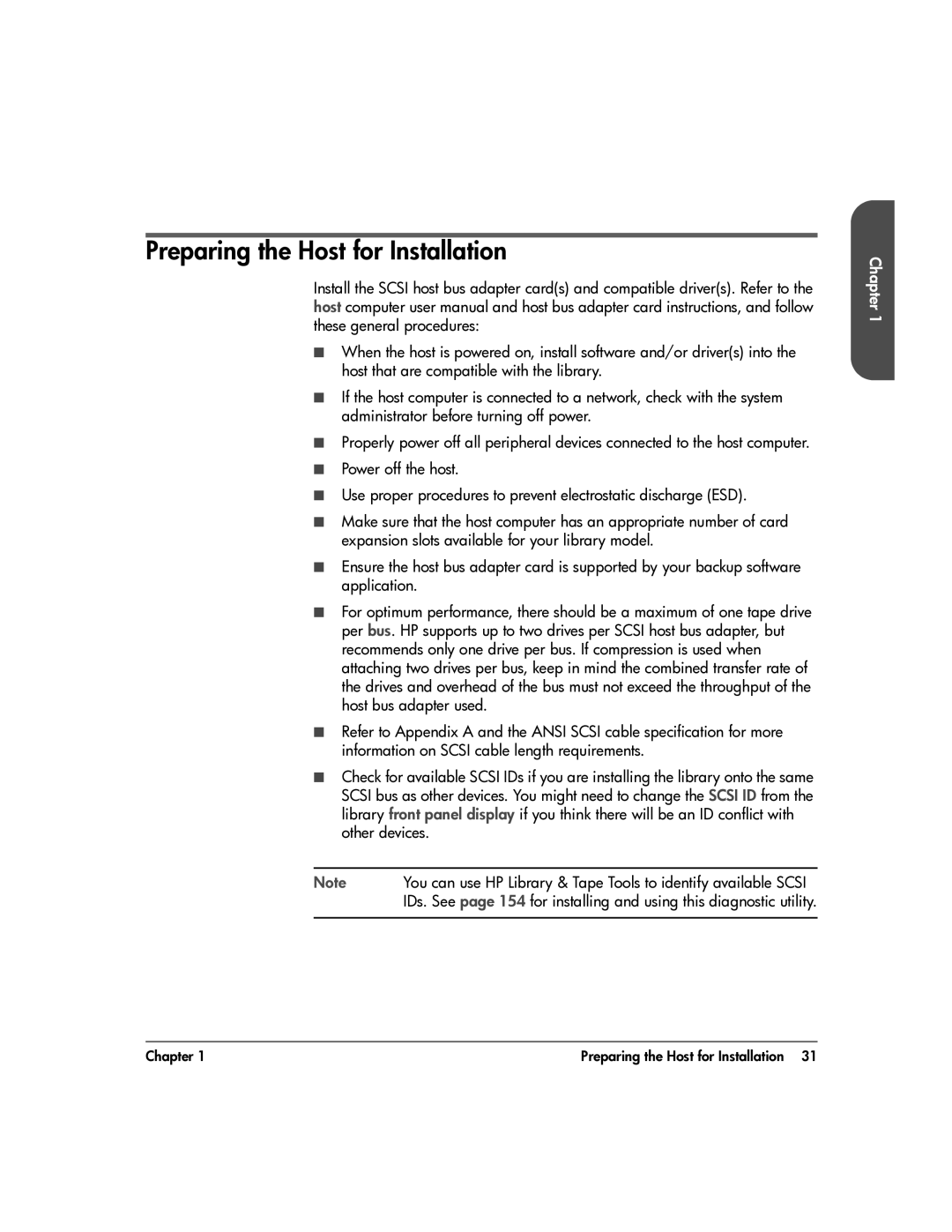 HP 20-Feb manual Preparing the Host for Installation 