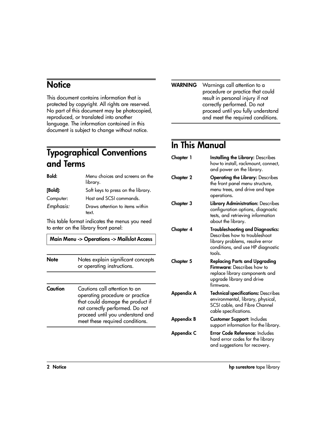 HP 20-Feb manual Typographical Conventions and Terms, This Manual 