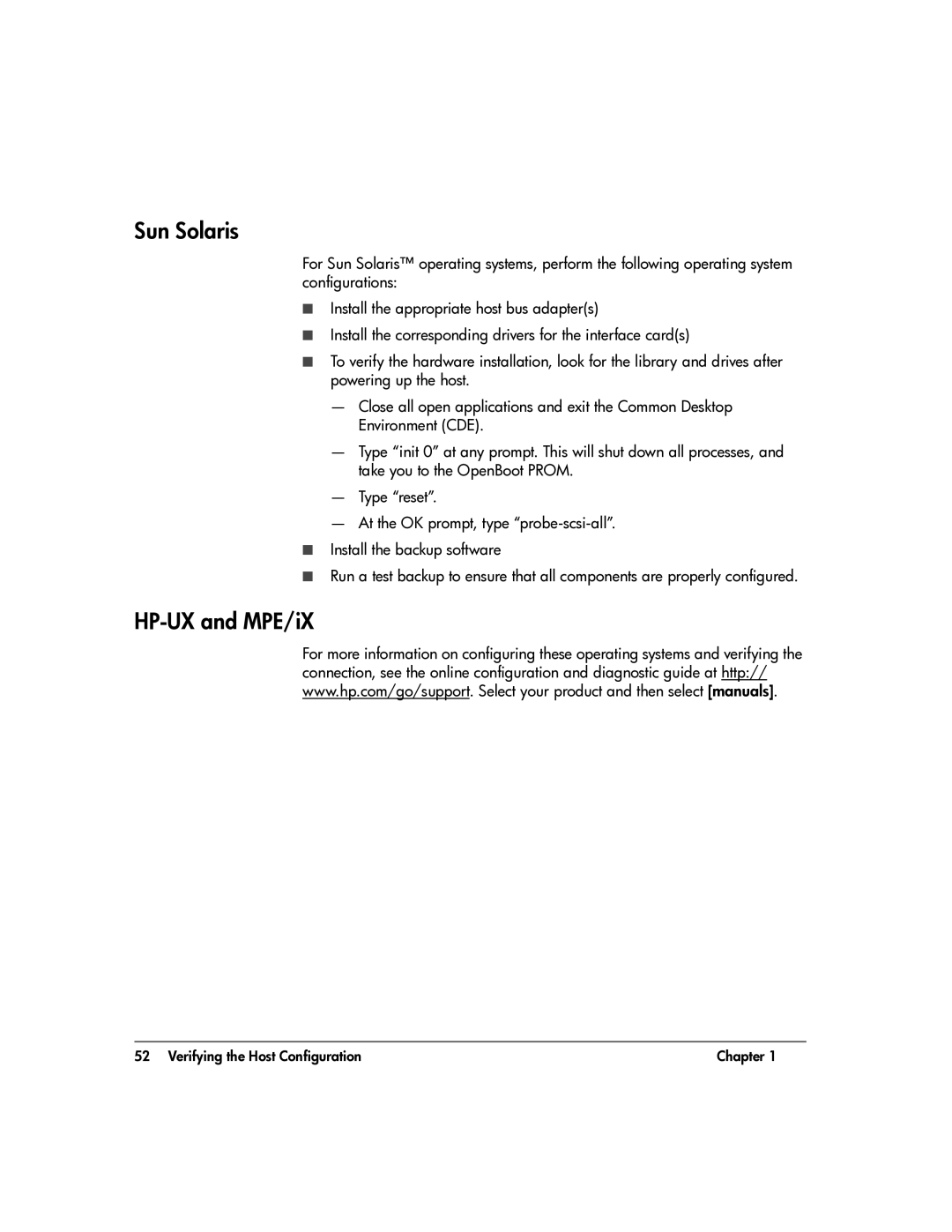 HP 20-Feb manual Sun Solaris, HP-UX and MPE/iX 