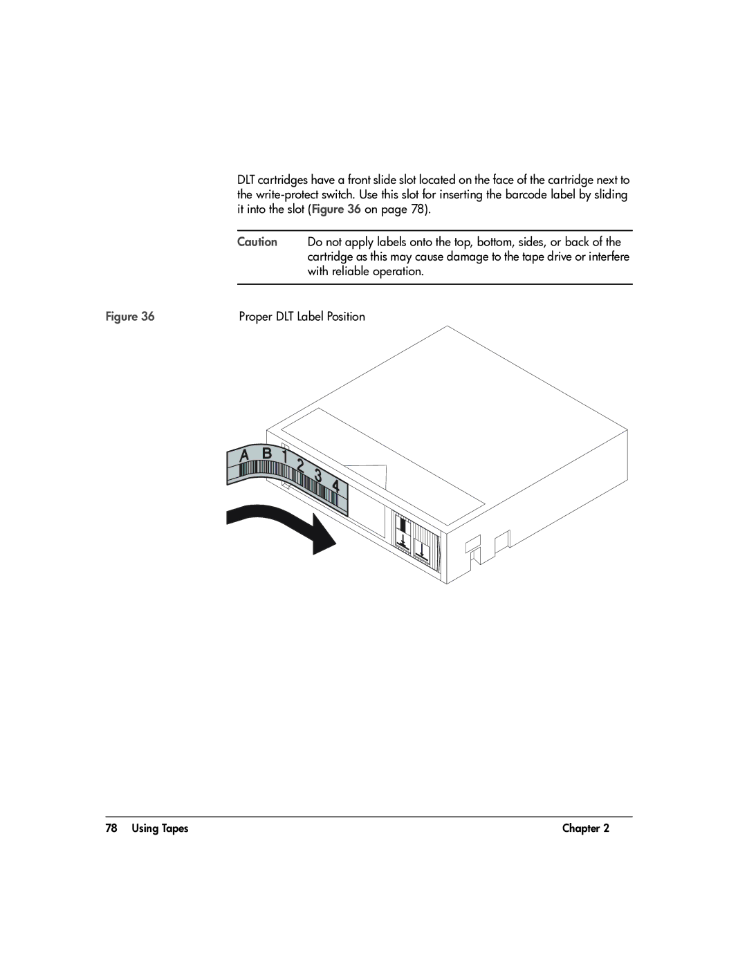 HP 20-Feb manual Proper DLT Label Position 