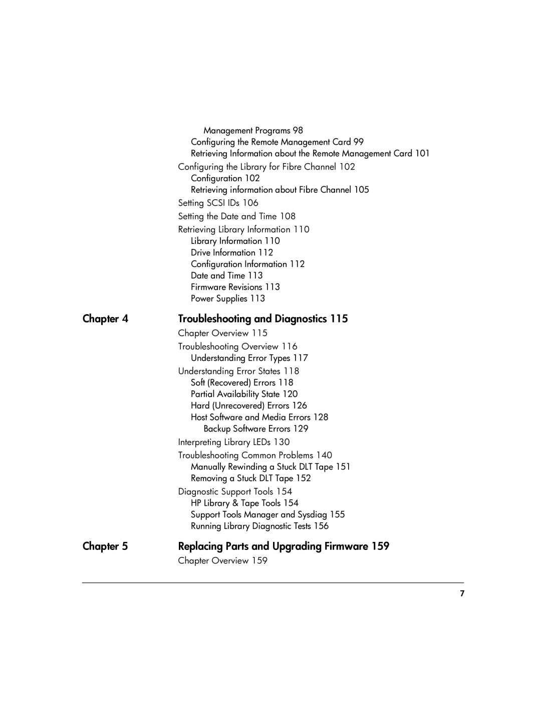 HP 20-Feb manual Chapter Troubleshooting and Diagnostics, Chapter Replacing Parts and Upgrading Firmware 