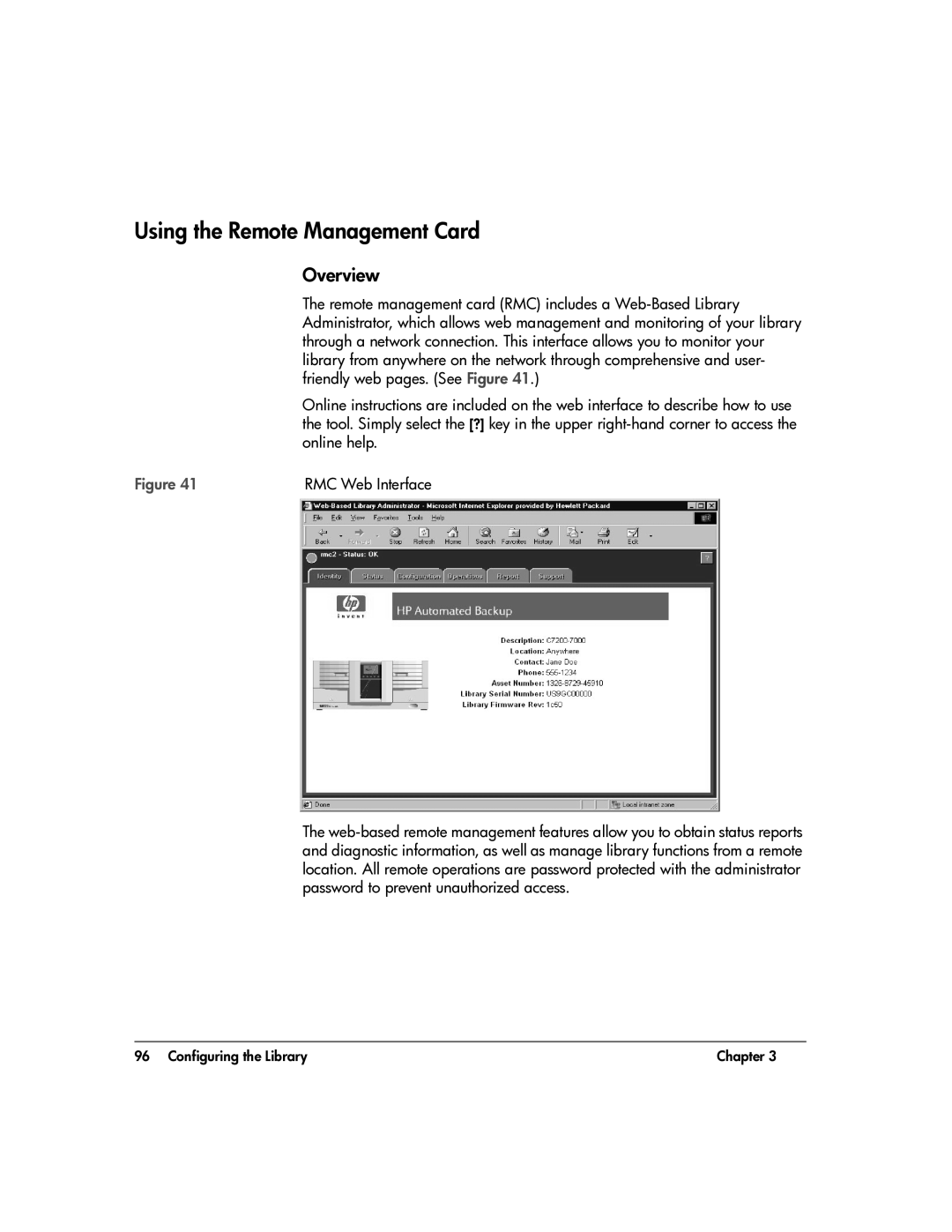 HP 20-Feb manual Using the Remote Management Card, Overview 