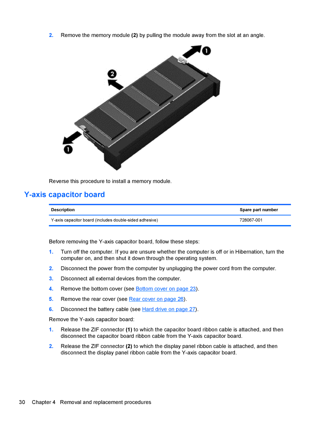 HP 20-k014ca Mobile, 20-k127cl Mobile, 20-k120us Mobile, 20-k121us Mobile, 20-k214 Mobile manual Axis capacitor board 