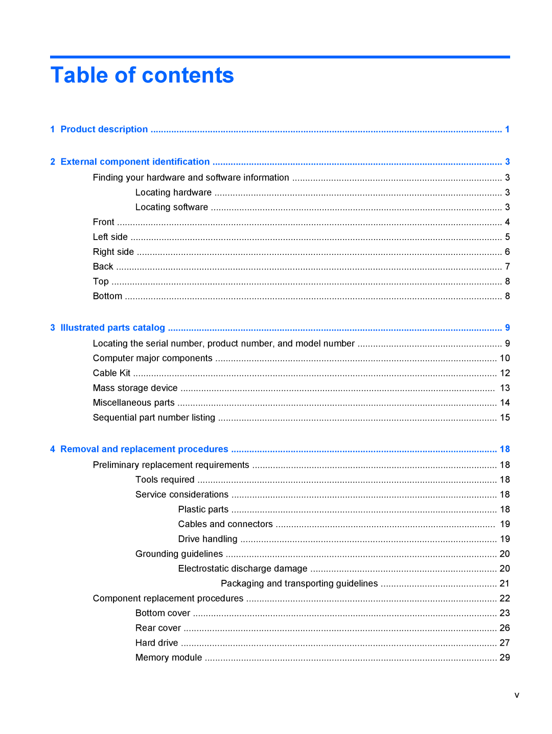 HP 20-k127cl Mobile, 20-k120us Mobile, 20-k121us Mobile, 20-k014ca Mobile, 20-k214 Mobile manual Table of contents 