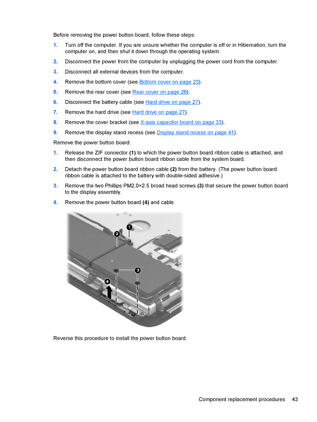 HP 20-k120us Mobile, 20-k127cl Mobile, 20-k121us Mobile manual Remove the cover bracket see X-axis capacitor board on 