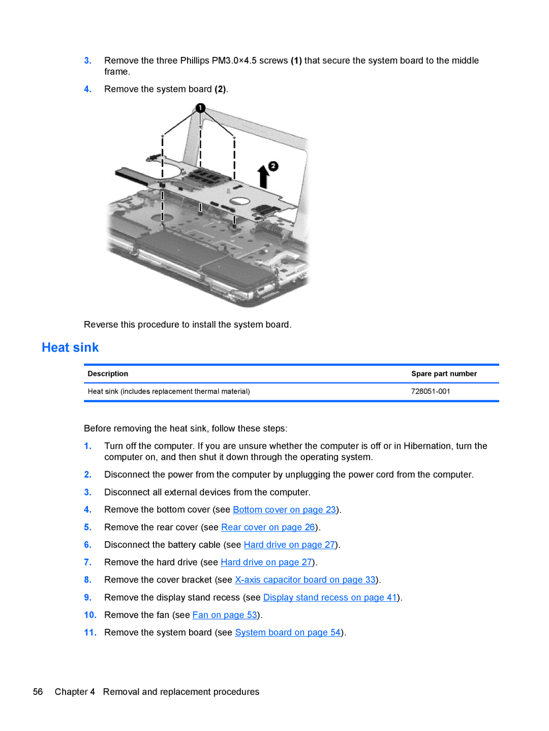 HP 20-k214 Mobile, 20-k127cl Mobile, 20-k120us Mobile, 20-k121us Mobile, 20-k014ca Mobile manual Heat sink 