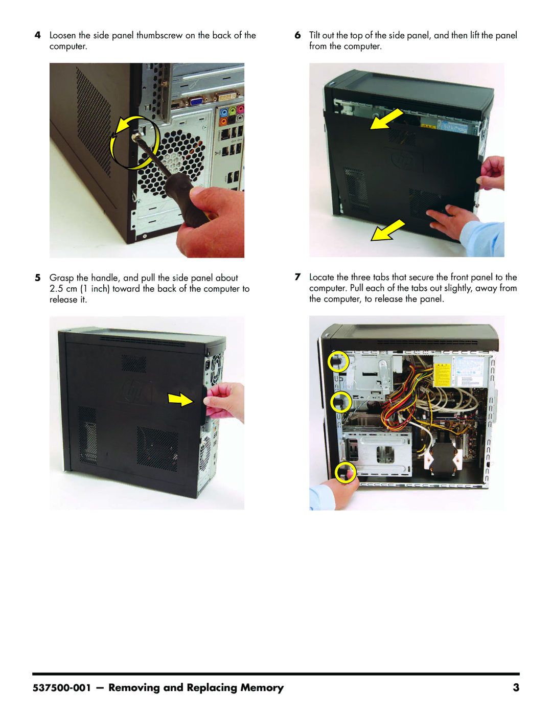 HP 200-5110 manual Removing and Replacing Memory