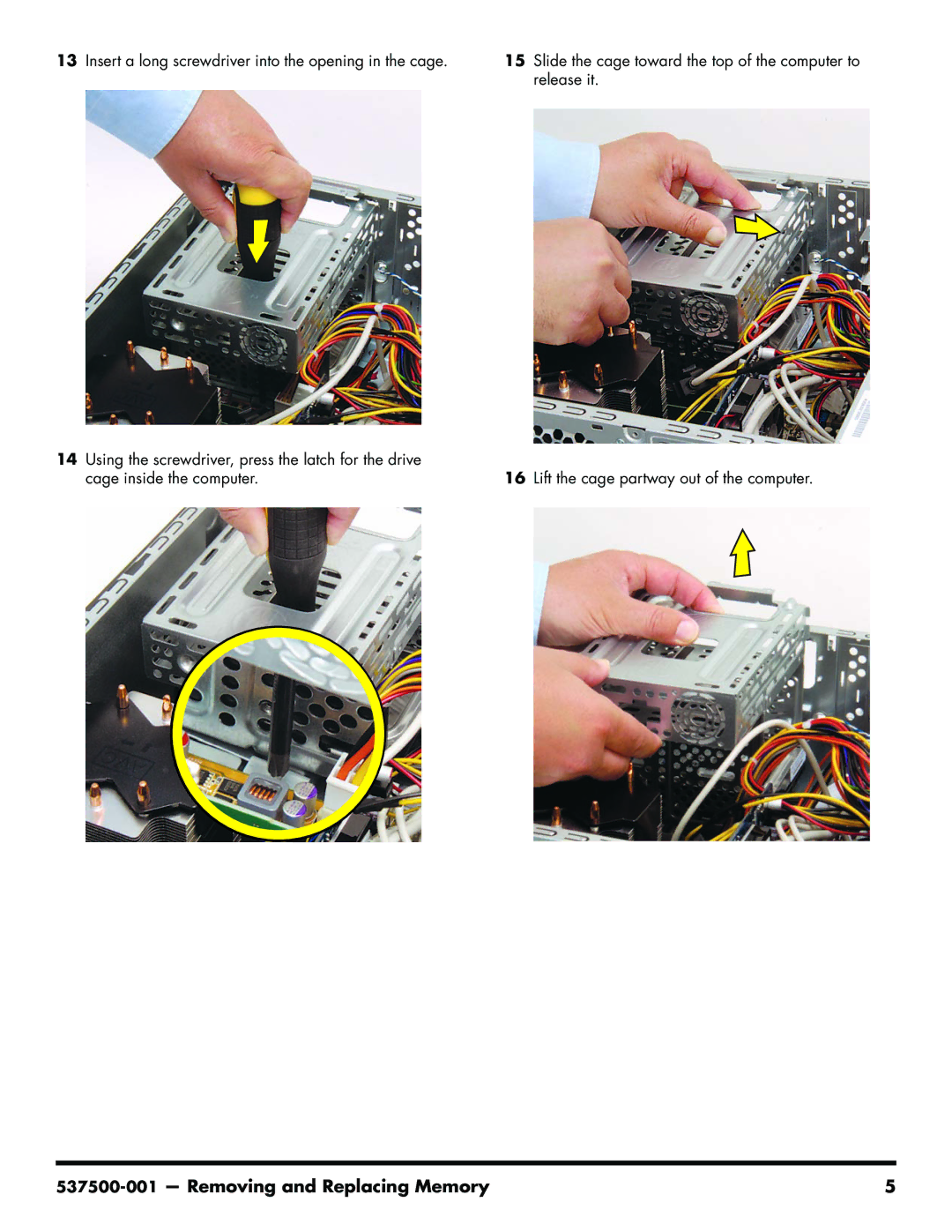 HP 200-5110 manual Removing and Replacing Memory 