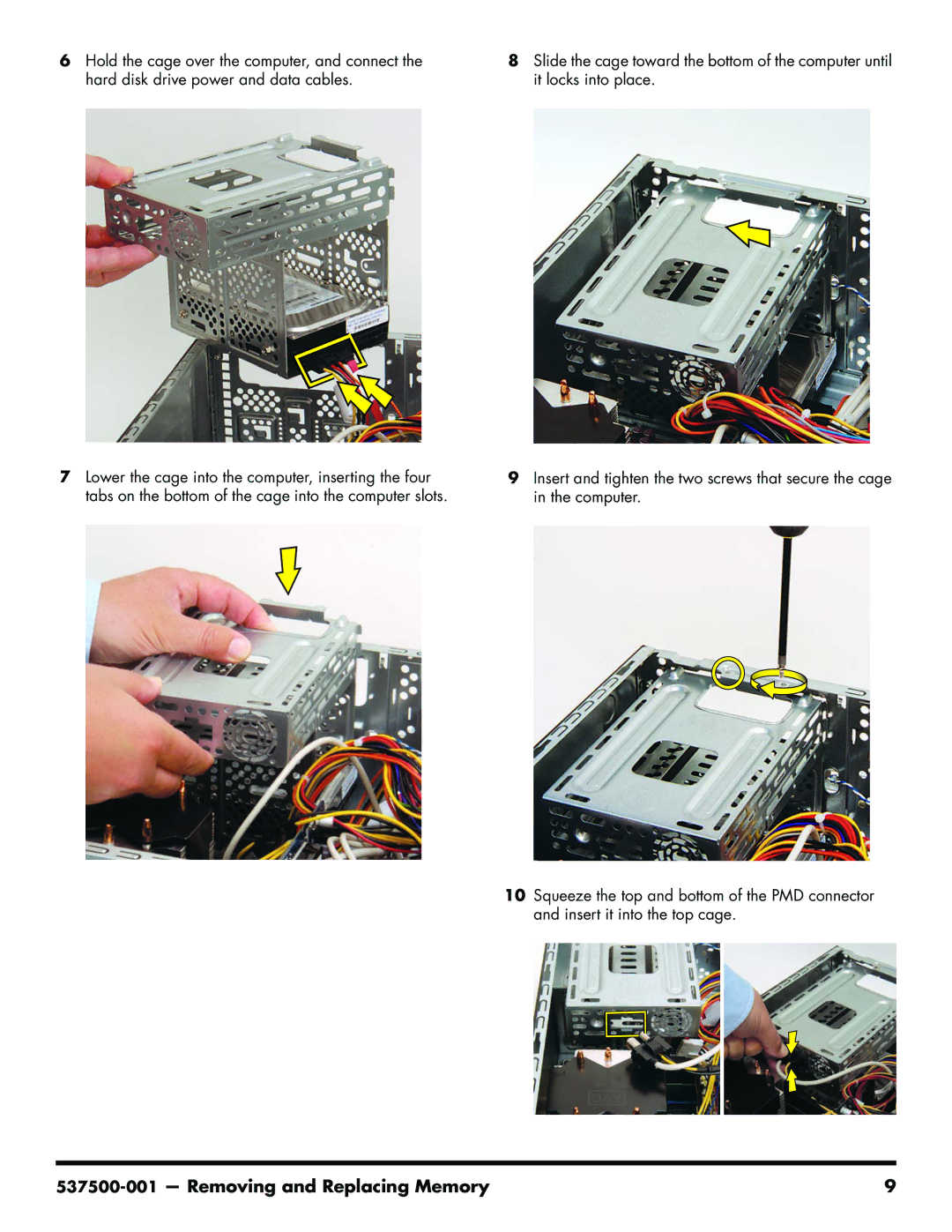 HP 200-5110 manual Removing and Replacing Memory 