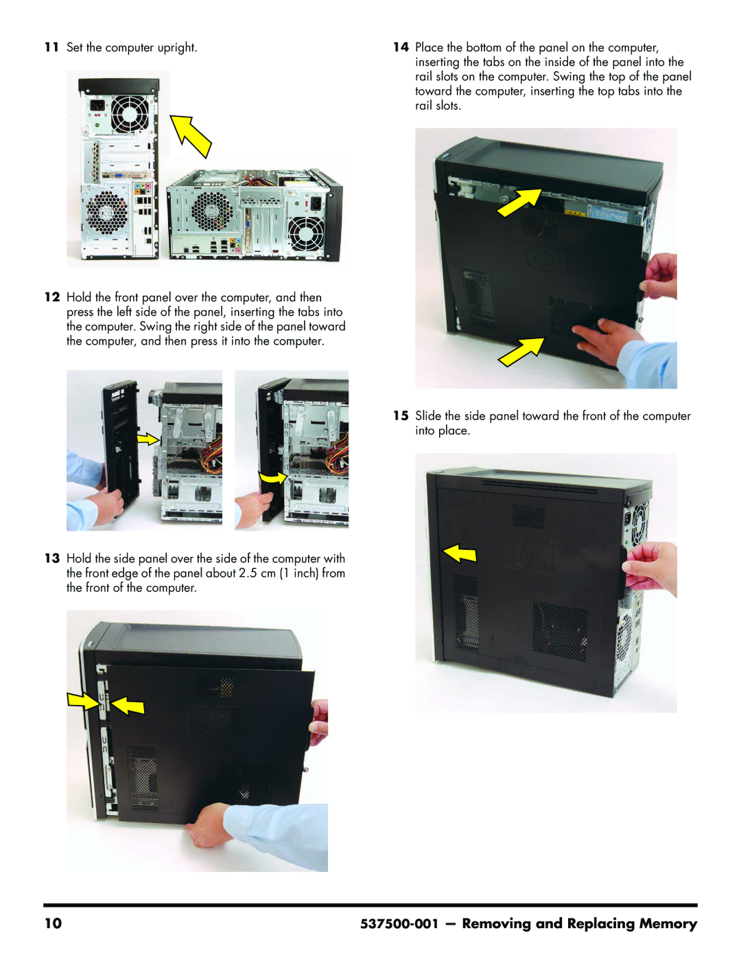 HP 200-5110 manual Removing and Replacing Memory 