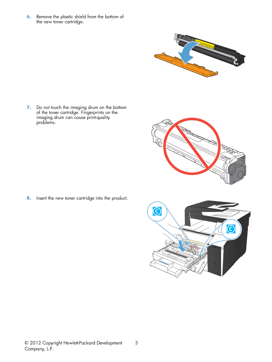 HP 200 color MFP M276 Replace the print cartridges manual 