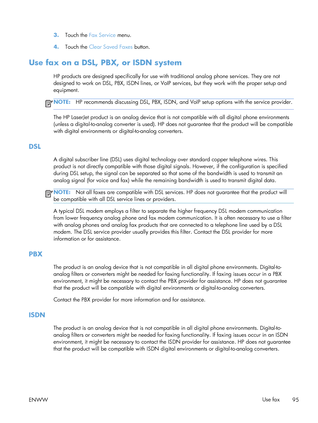 HP 200 color MFP M276nw manual Use fax on a DSL, PBX, or Isdn system, Dsl 