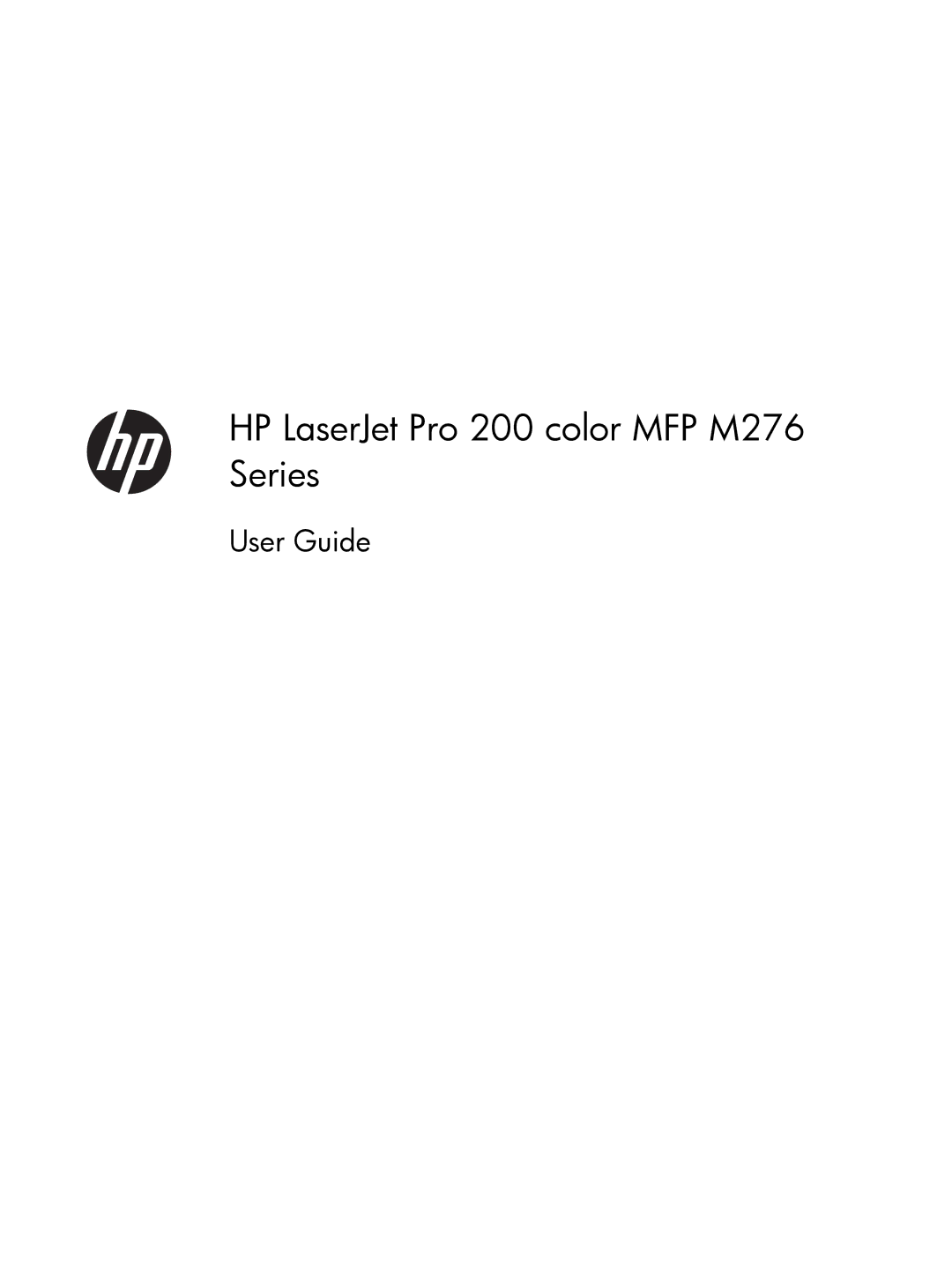 HP 200 color MFP M276nw manual HP LaserJet Pro 200 color MFP M276 Series 