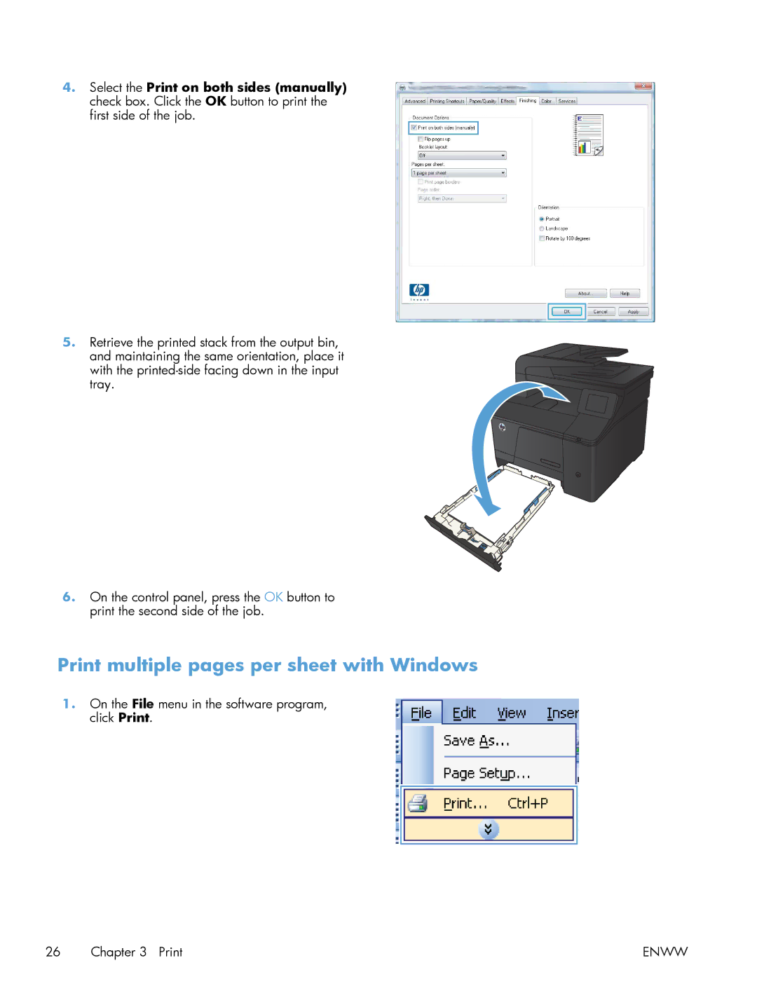 HP 200 color MFP M276nw manual Print multiple pages per sheet with Windows 