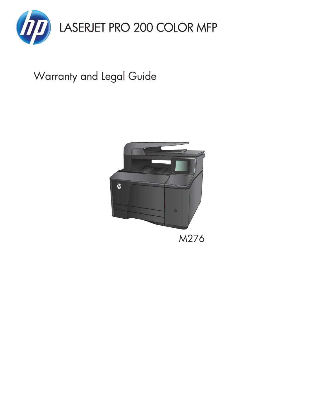 HP 200 color MFP M276nw manual Laserjet PRO 200 Color MFP 