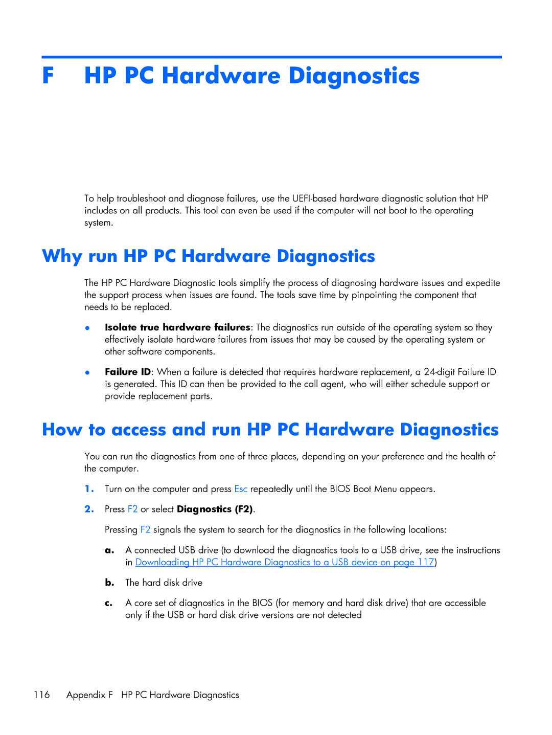 HP 200 G1 manual Why run HP PC Hardware Diagnostics, How to access and run HP PC Hardware Diagnostics 