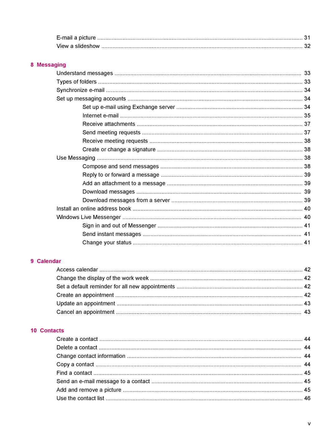 HP 200 manual Messaging 