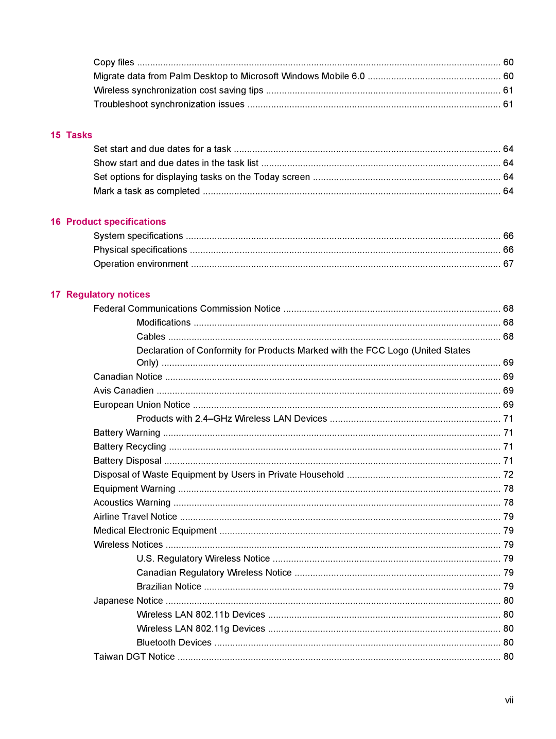 HP 200 manual Product specifications 