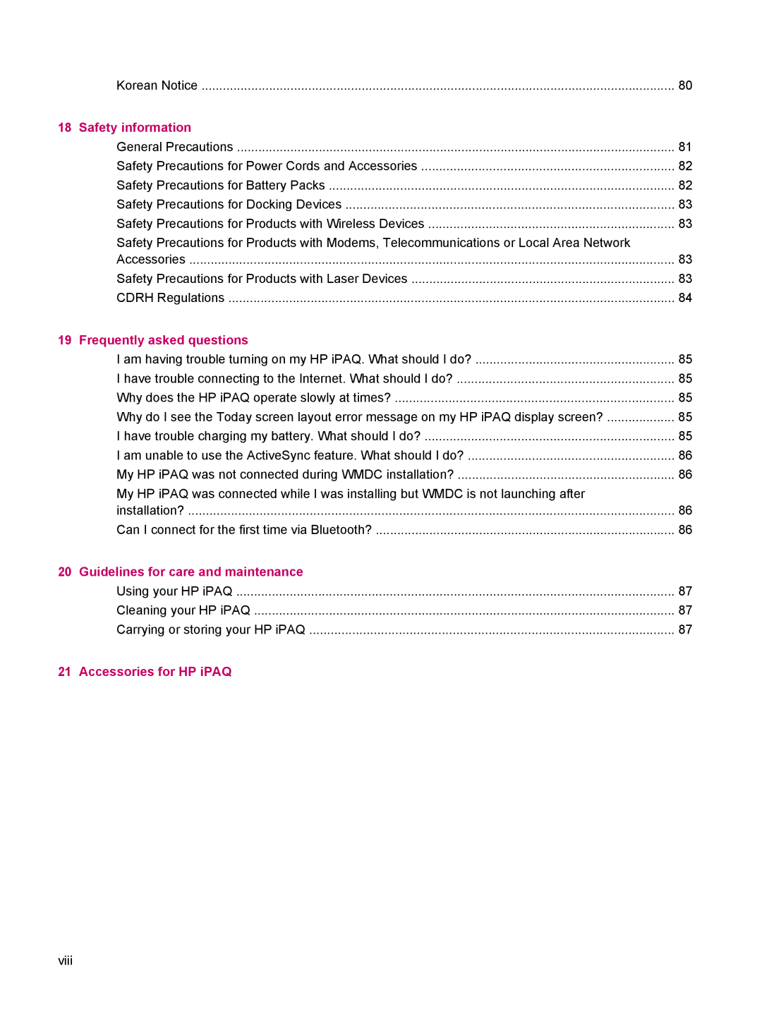 HP 200 manual Guidelines for care and maintenance 