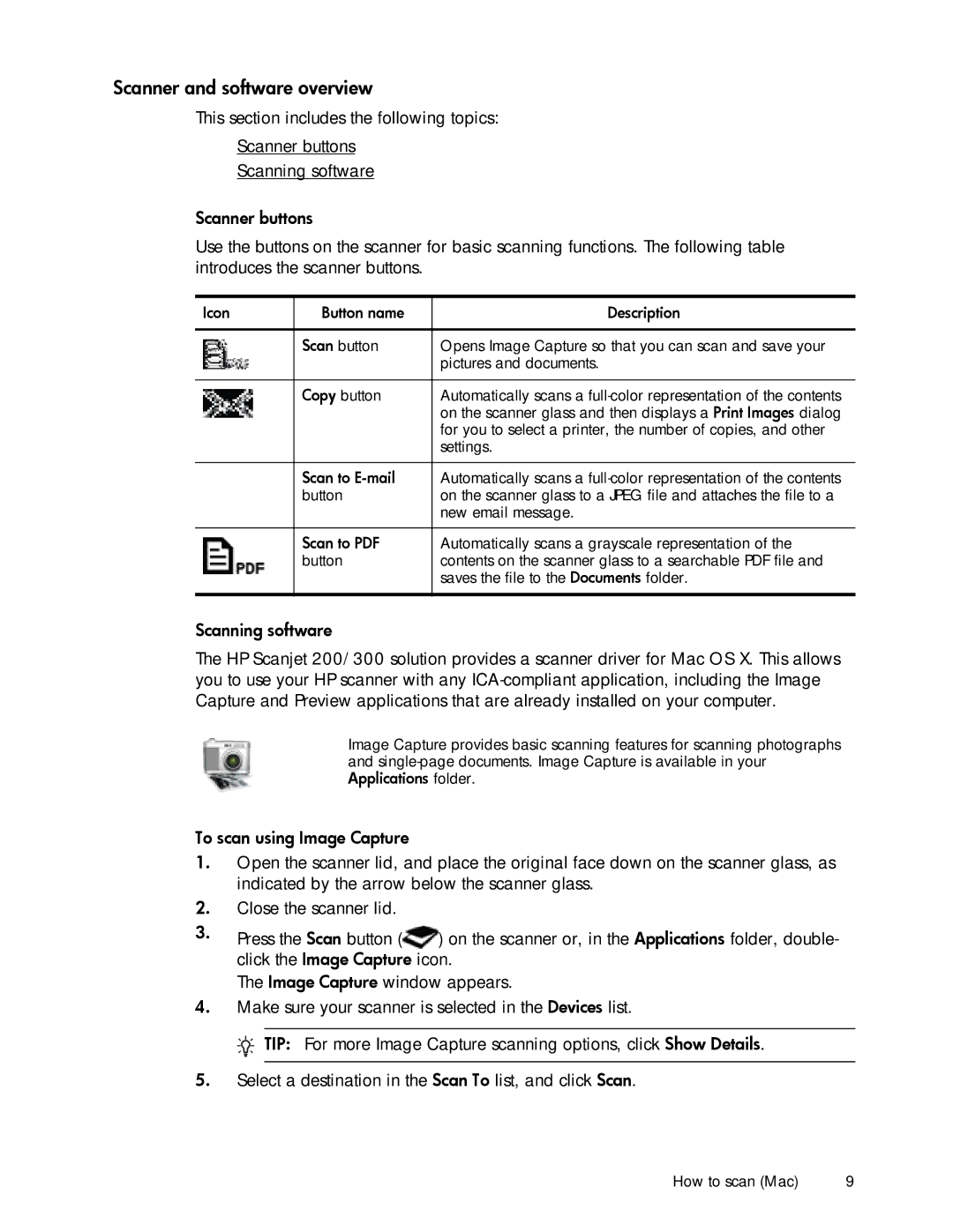 HP 200 manual On the scanner glass and then displays a Print Images dialog 