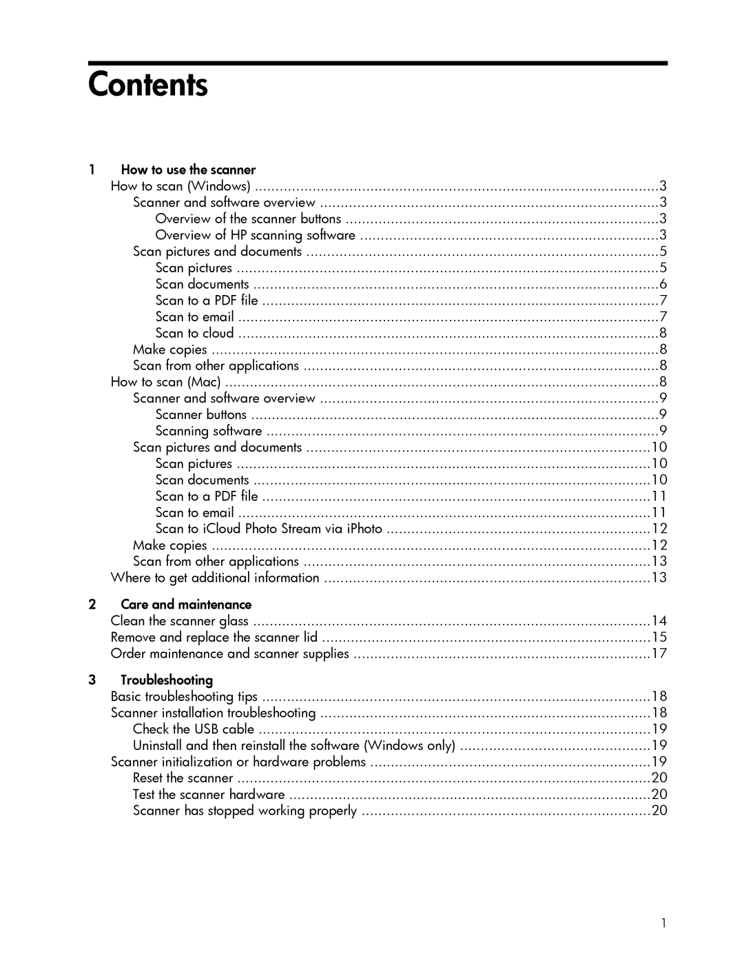 HP 200 manual Contents 