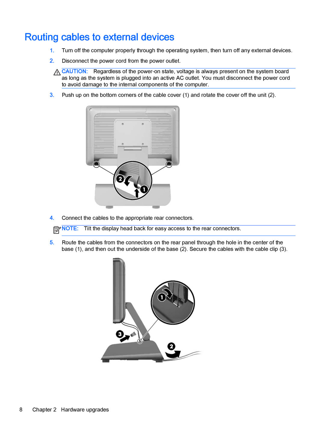 HP 2000 Base Model manual Routing cables to external devices 