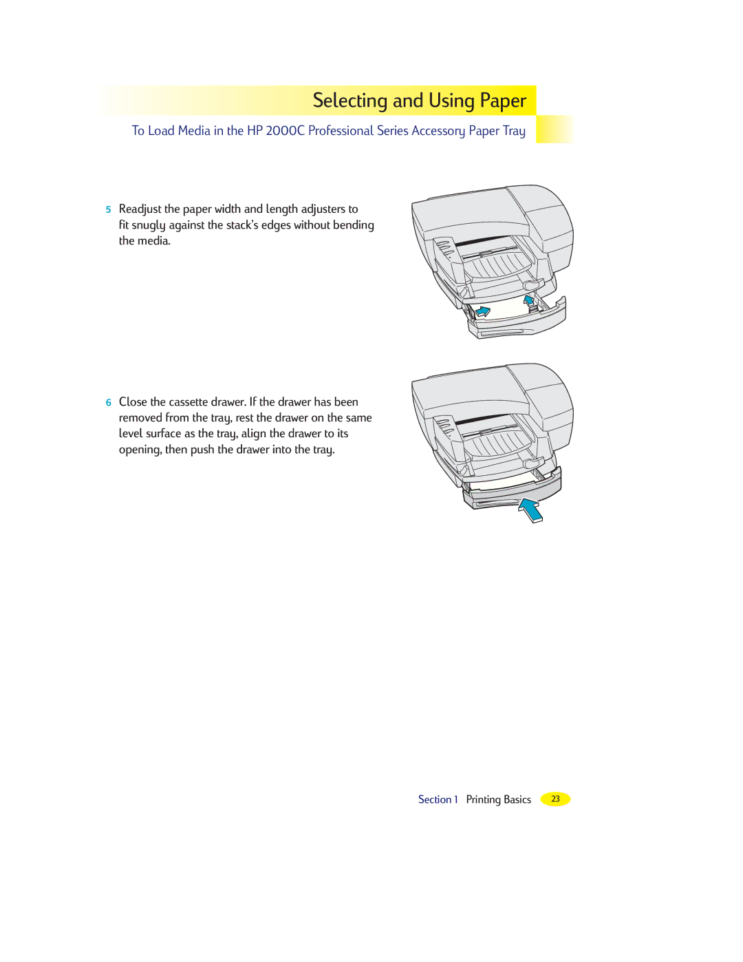 HP 2000C manual Selecting and Using Paper 