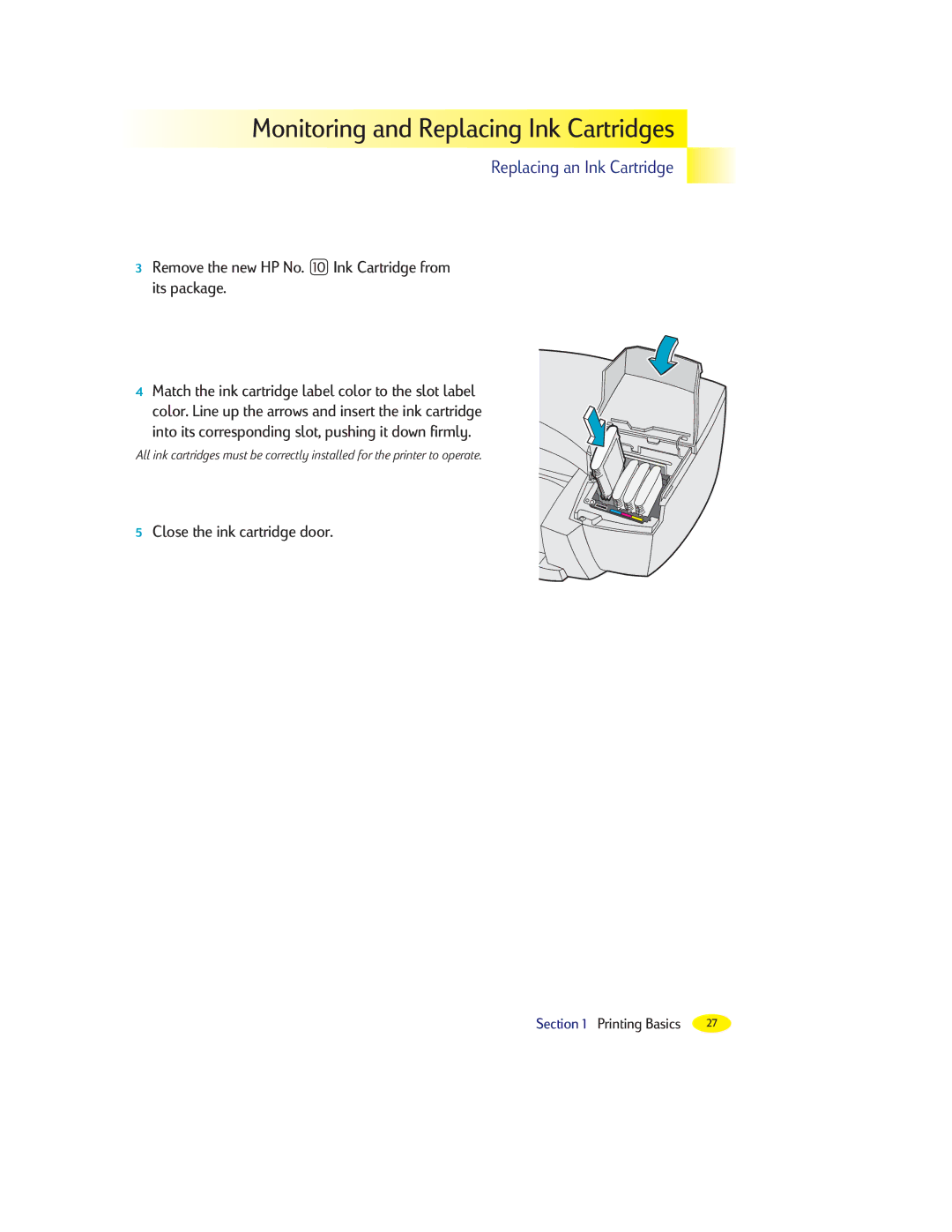 HP 2000C manual Close the ink cartridge door 