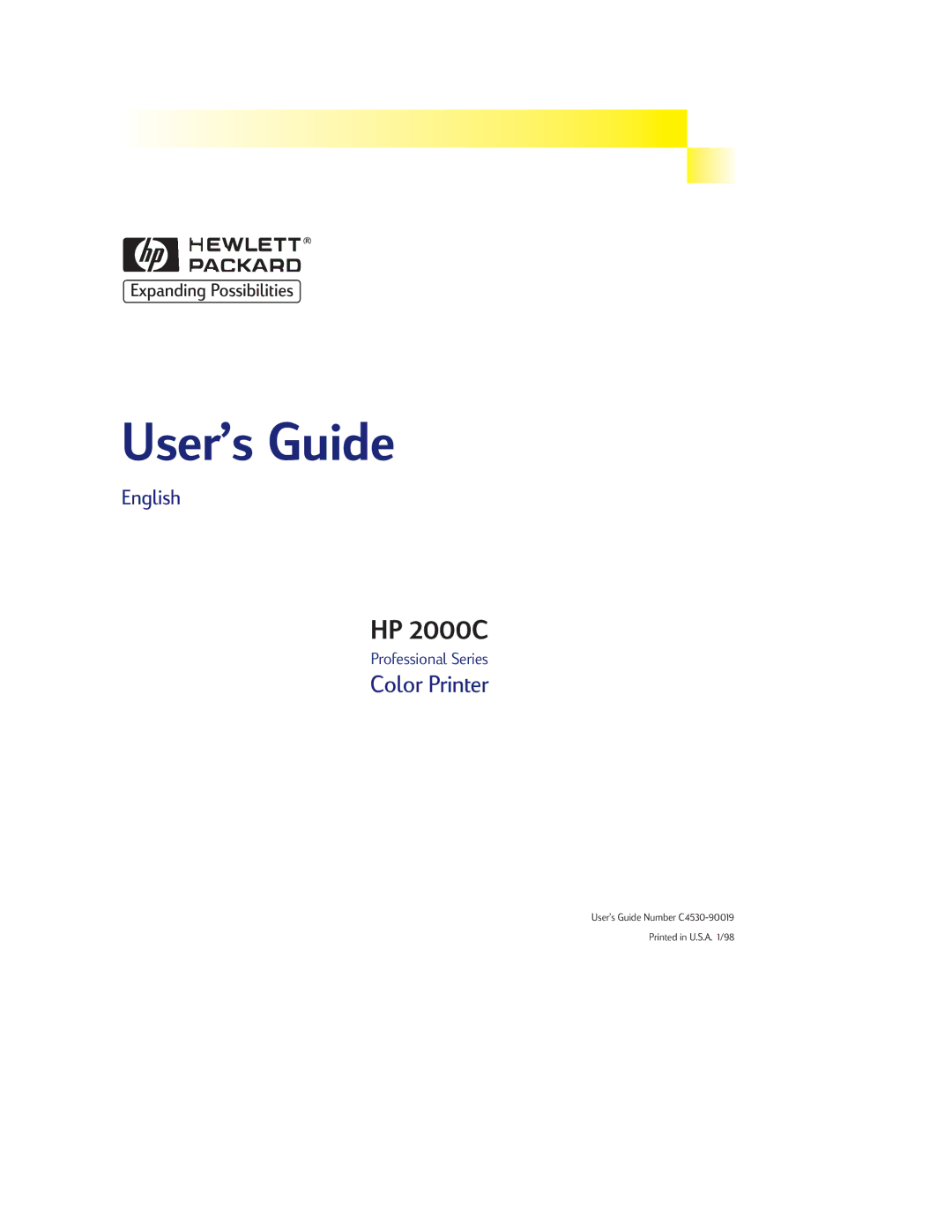 HP 2000C manual UserÕs Guide 