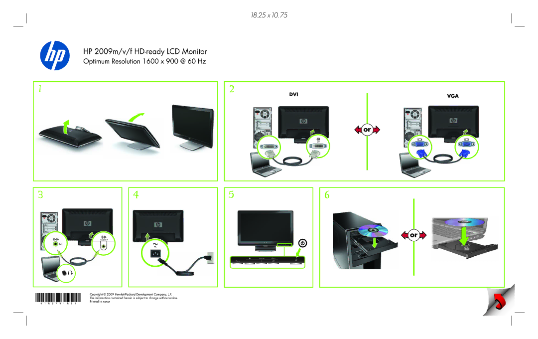 HP 2009m 20-inch Diagonal HD Ready manual 